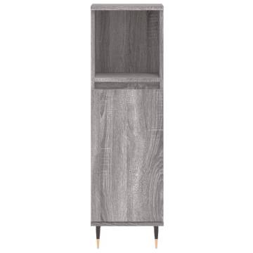 3 Piece Grey Sonoma Bathroom Cabinet Set - Stylish Storage