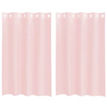 Voile Curtains with Grommets - Light Pink 140x175 cm | HiPo Market