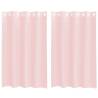 Voile Curtains with Grommets - Light Pink 140x175 cm | HiPo Market