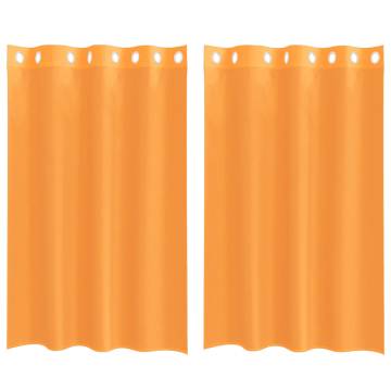 Voile Curtains with Grommets - Orange 140x175 cm (Set of 2)