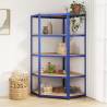 5-Layer Corner Shelf Blue Steel&Engineered Wood Colour blue Size 90 x 90 x 180 cm Quantity in Package 1 Amount 