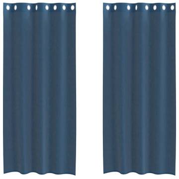 Royal Blue Voile Curtains with Grommets - 2 pcs