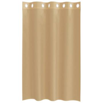 Voile Curtains with Grommets 2 pcs Sand | Hipo Market