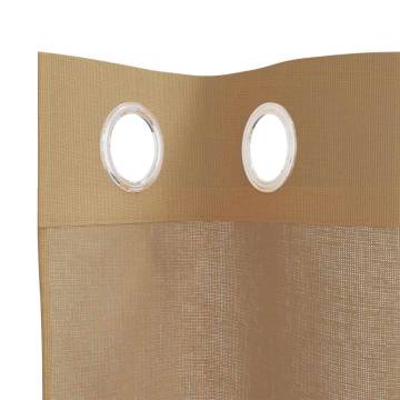 Voile Curtains with Grommets 2 pcs Sand | Hipo Market