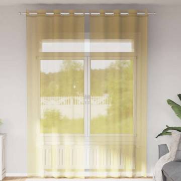 Voile Curtains with Grommets - Yellow 2 pcs | HipoMarket UK