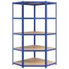 5-Layer Corner Shelf - Blue Steel & Engineered Wood | HipoMarket