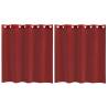 Wine Red Voile Curtains with Grommets - 2 pcs | HipoMarket