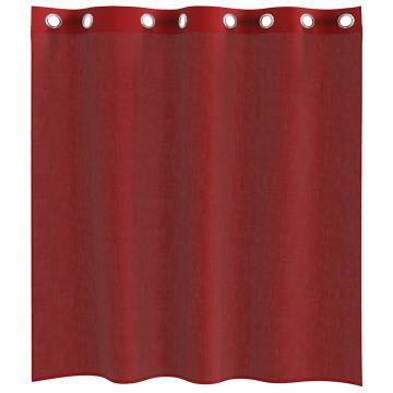 Wine Red Voile Curtains with Grommets - 2 pcs | HipoMarket