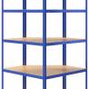 5-Layer Corner Shelf - Blue Steel & Engineered Wood | HipoMarket