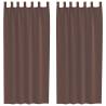 Voile Curtains with Rod Pockets - Brown, 2 pcs | HipoMarket