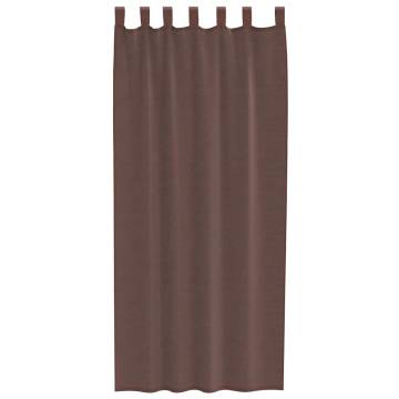 Voile Curtains with Rod Pockets - Brown, 2 pcs | HipoMarket