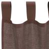 Voile Curtains with Rod Pockets - Brown, 2 pcs | HipoMarket