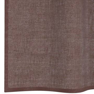 Voile Curtains with Rod Pockets - Brown, 2 pcs | HipoMarket