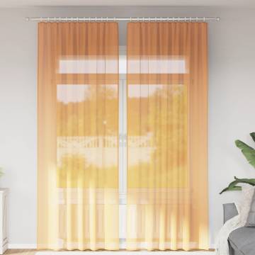 Voile Curtains with Loops 2 pcs Orange 140x260 cm - HipoMarket