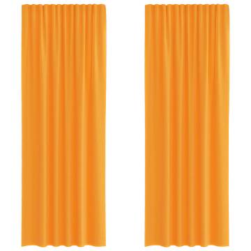 Voile Curtains with Loops 2 pcs Orange 140x260 cm - HipoMarket