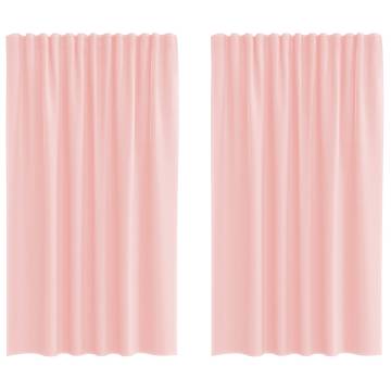 Voile Curtains with Loops - Pink 140x175 cm | Hipomarket UK