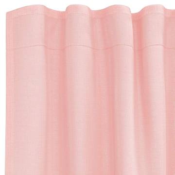 Voile Curtains with Loops - Pink 140x175 cm | Hipomarket UK