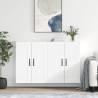 Wall Mounted Cabinets 2 pcs White Engineered Wood Colour white Quantity in Package 2 Model leaf black 