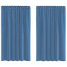 Voile Curtains with Loops 2 pcs Royal Blue 140x175 cm