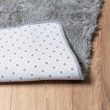 Shaggy Rug High Pile Silver Grey 60x100 cm | Hipo Market