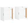 Wall Mounted Cabinets - 2pcs White Engineered Wood | Hipo Market