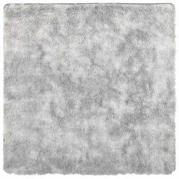 Light Grey Shaggy Rug 240x240 cm - High Pile Polyester