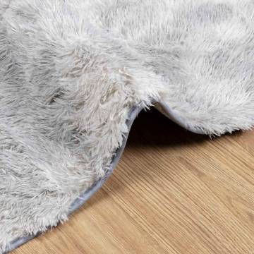 Light Grey Shaggy Rug 240x240 cm - High Pile Polyester