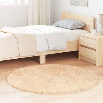 Shaggy Rug High Pile Beige 120x120 cm - Stylish Comfort