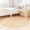 Shaggy Rug High Pile Beige 120x120 cm - Stylish Comfort