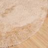 Shaggy Rug High Pile Beige 120x120 cm - Stylish Comfort