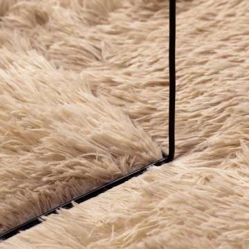 Shaggy Rug High Pile Beige 120x120 cm - Stylish Comfort