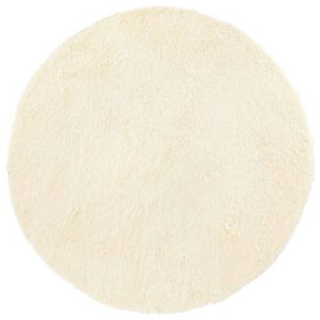 Shaggy High Pile Cream Rug 120x120 cm - Durable & Stylish