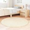 Shaggy High Pile Cream Rug 120x120 cm - Durable & Stylish