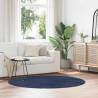 Shaggy Rug High Pile Navy 160x160 cm - HipoMarket