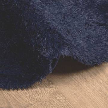 Shaggy Rug High Pile Navy 160x160 cm - HipoMarket