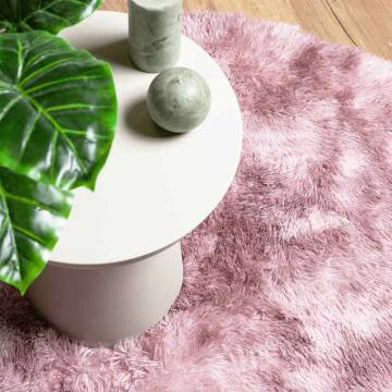 Shaggy Rug High Pile Dusty Pink - 240x240 cm Polyester