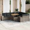  10 Piece Garden Sofa Set with Cushions Grey Poly Rattan Acacia Colour grey (with storage) Model 5x middle + 2x corner + table Number of 1 