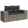 10 Piece Grey Garden Sofa Set with Cushions – Durable & Stylish