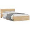  Bed Frame with Headboard and LED Sonoma Oak 140x190 cm Colour sonoma oak Size 140 x 190 cm 