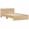 LED Bed Frame with Headboard in Sonoma Oak - 140x190 cm