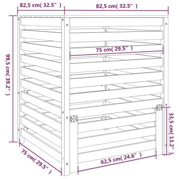 Composter Grey 82.5x82.5x99.5 cm - Solid Pine Wood