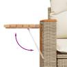 5 Piece Garden Sofa Set - Beige Poly Rattan with Cushions