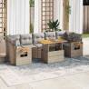  8 Piece Garden Sofa Set with Cushions Beige Poly Rattan Acacia Colour beige and grey Model with storage Number of 1 