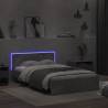 Stylish Bed Frame with LED Headboard - Concrete Grey 120x200 cm