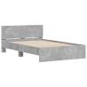 Stylish Bed Frame with LED Headboard - Concrete Grey 120x200 cm