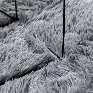 Shaggy Rug High Pile Silver Grey 200x200 cm - Hipomarket