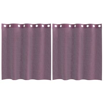 Voile Curtains with Grommets 140x140 cm - Purple (2 pcs)