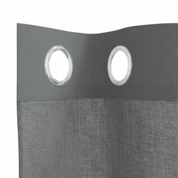 Dark Grey Voile Curtains with Grommets - 140x175 cm (2 pcs)