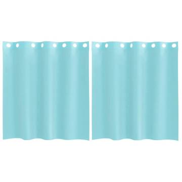 Turquoise Voile Curtains with Grommets - 2 pcs Set