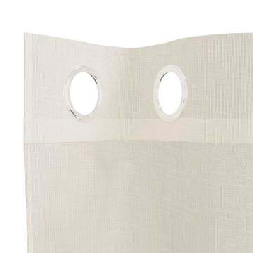 Voile Curtains with Grommets - Cream 140x140 cm (2 pcs)